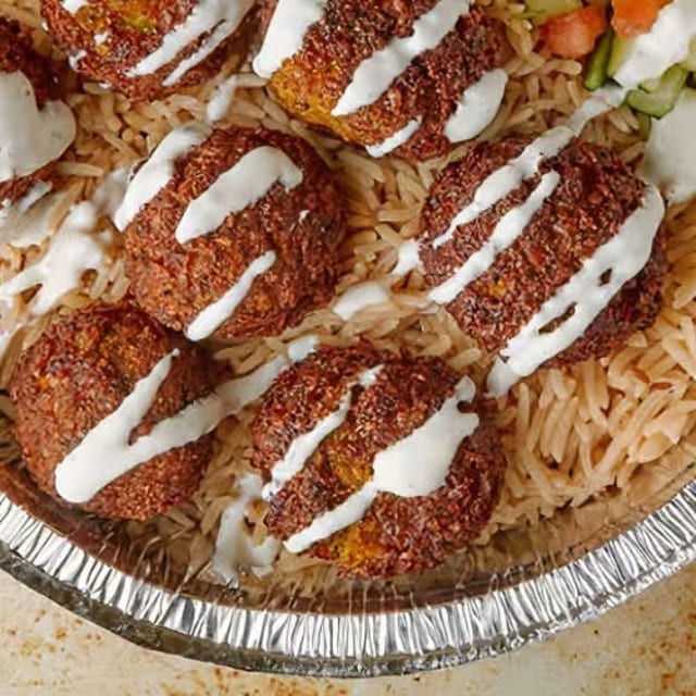 Falafel Over Rice.